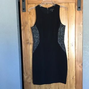 Black/tweed business attire dress.